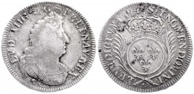 Frankreich
Ludwig XIV., 1643-1715
1/2 Ecu aux palmes 1694 D, Lyon. schön/sehr schön, Überprägungsspuren