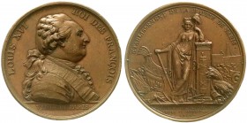 Frankreich
Ludwig XVI., 1774-1793
Bronzemedaille 1789, von B. Duvivier, auf den ersten Pariser Bürgermeister J. Silvain Bailly. 53 mm. Nocq 239.
vo...