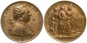 Frankreich
Ludwig XVI., 1774-1793
Bronzemedaille 1789 von B. Duvivier, auf seine Ankunft in Paris im Oktober. Brb. r./Louis gemeinsam mit Marie Anto...