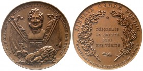 Frankreich
Louis Philippe I., 1830-1848
Bronzemedaille 1830 von Michaut und Pradier, auf seine Krönung. 60 mm.
vorzüglich