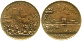 Frankreich
Louis Philippe I., 1830-1848
Kupfermedaille 1844 v. Rogat, a.d. Fertigstellung des neuen Gefängnisses in Vincenne. Sturm auf die Bastille...