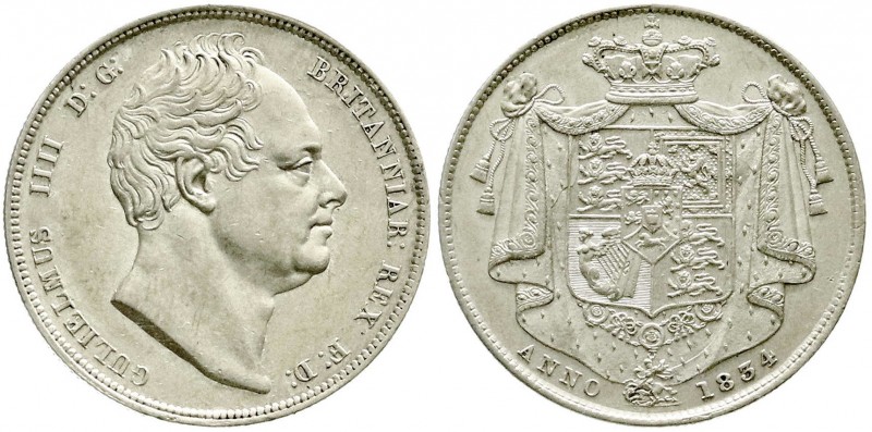 Großbritannien
William IV., 1830-1837
Halfcrown 1834. gutes vorzüglich, selten...