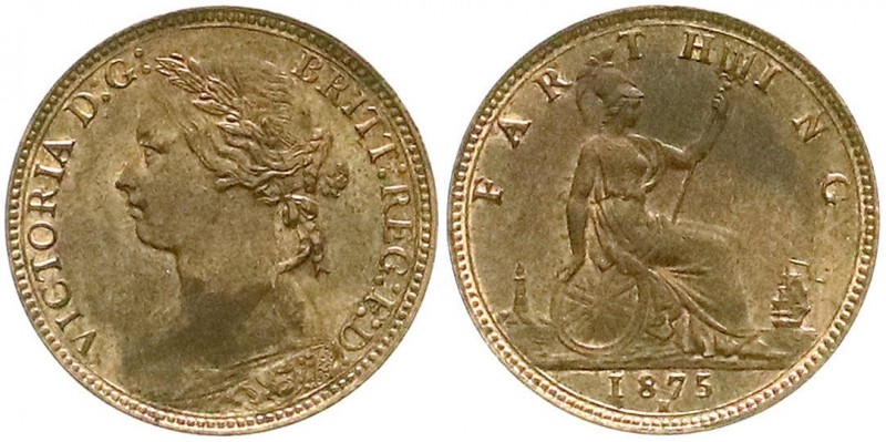 Großbritannien
Victoria, 1837-1901
Farthing 1875 H. prägefrisch