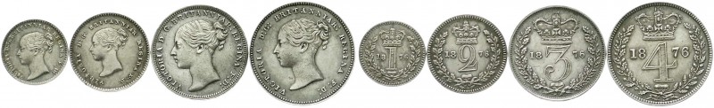 Großbritannien
Victoria, 1837-1901
Maundyset: 1, 2, 3, 4 Pence 1876. vorzüglic...