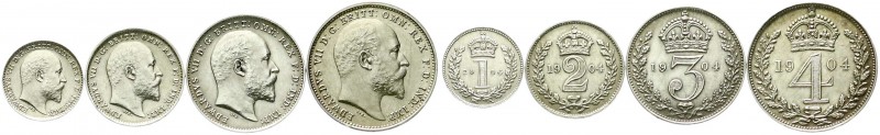 Großbritannien
Edward VII., 1901-1910
Maundy-Set: 1, 2, 3 und 4 Pence 1904. vo...