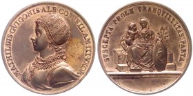Italien
Vittorio Emanuele II., 1861-1878
Bronzemedaille o.J.(1865) von Lavy, auf Matilde von Albon (1112-1148, Ehefrau des Amadeus III. von Savoyen)...
