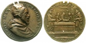 Italien-Kirchenstaat
Gregor XIV., 1590-1591
Bronzemedaille 1591 von Niccolo de Bonis. Auf seine Verordnung zur Konsekration von Bischöfen. 34 mm. Di...