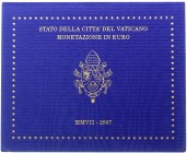Italien-Kirchenstaat
Benedikt XVI., 2005-2013
Offizieller Kursmünzensatz 2007 1 Cent bis 2 Euro. Im Originalblister (blau/gold).
Stempelglanz