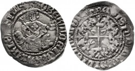 Italien-Neapel
Robert von Anjou, der Weise, 1309-1343
Gigliato o.J. König auf Löwenthron v.v./Jerusalemkreuz mit Lilien i. d. Winkeln.
sehr schön...