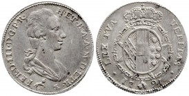 Italien-Toskana
Ferdinand III., 1791-1801
2 Paoli 1791. Seltener Einzeltyp.
sehr schön/vorzüglich