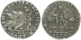 Italien-Venedig
Pascale Cicogna, 1585-1595
Ducato da 124 Soldi o.J. fast sehr schön, kl. Kratzer, Henkelspur