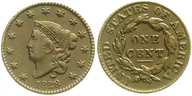 Vereinigte Staaten von Amerika
Unabhängigkeit, seit 1776
Coronet Cent 1828. La...