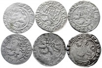 Böhmen
Wenzel II., 1278-1305
6 Prager Groschen von 1278 bis 1550: Je ein Ex. v. Wenzel II., Joh. v. Luxemburg, Carl IV, Wladislaus II., Ludwig II., ...