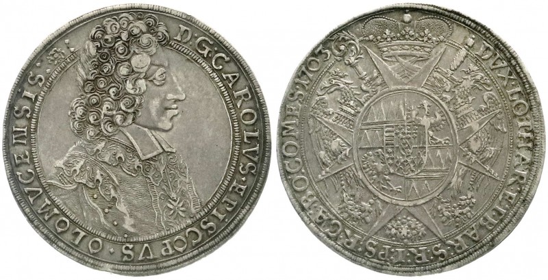 Olmütz
Karl von Lothringen, 1695-1711
Reichstaler 1703. gutes sehr schön, schö...