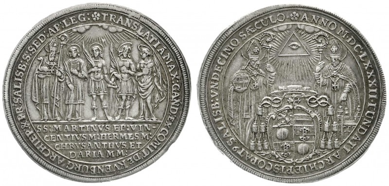 Salzburg
Max Gandolph Graf Kuenburg, 1668-1687
Reichstaler 1682 auf das 1100. ...