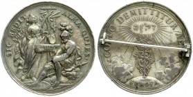 Augsburg-Stadt
Silbermedaille 1697 von P. H. Müller, a.d. Frieden von Rykswyk. Mars und Pax mit Gartengeräten/Gottesname über Caduceus und Europa. Mi...