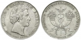 Bayern
Ludwig I., 1825-1848
Geschichtstaler 1827. Bayerisch-Württembergischer Zollverein.
sehr schön