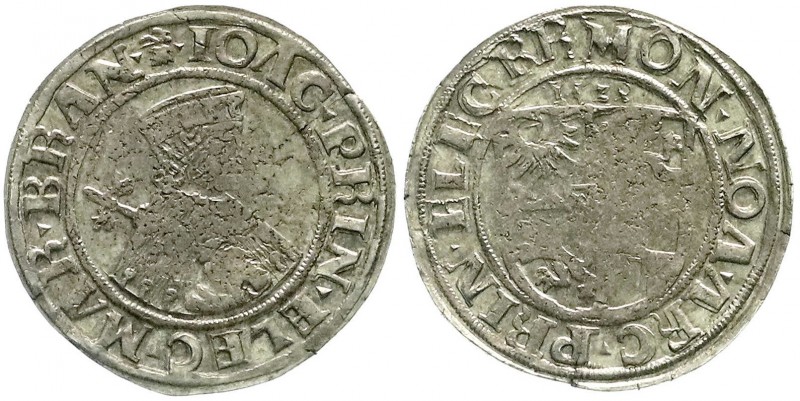 Brandenburg-Preußen
Joachim I., allein, 1499-1535
1/4 Taler 1524, Stendal. Mit...