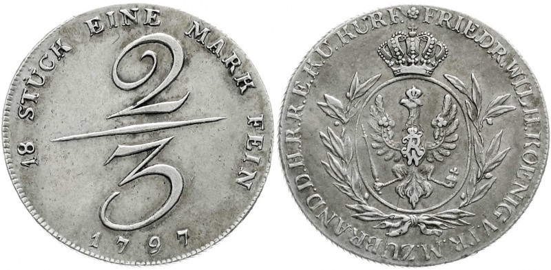 Brandenburg-Preußen
Friedrich Wilhelm II., 1786-1797
2/3 Taler 1797. Handelsgu...