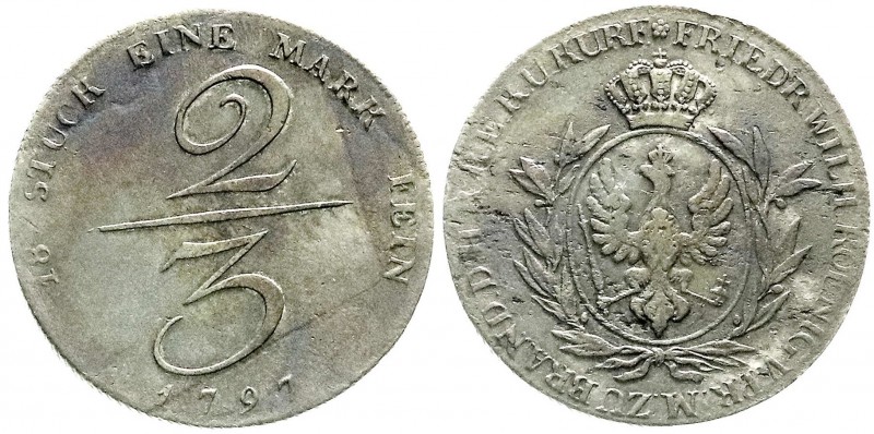 Brandenburg-Preußen
Friedrich Wilhelm II., 1786-1797
2/3 Taler 1797. Handelsgu...