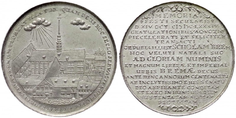 Bremen-Stadt
Silbermedaille 1684 a.d. 100-Jahrfeier des Gymnasiums. 17 Zeilen S...