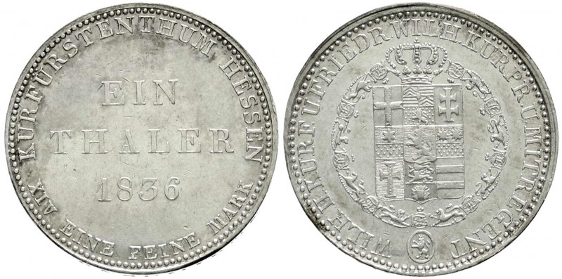 Hessen-Kassel
Wilhelm II., 1821-1847
Taler 1836. gutes vorzüglich, kl. Kratzer...