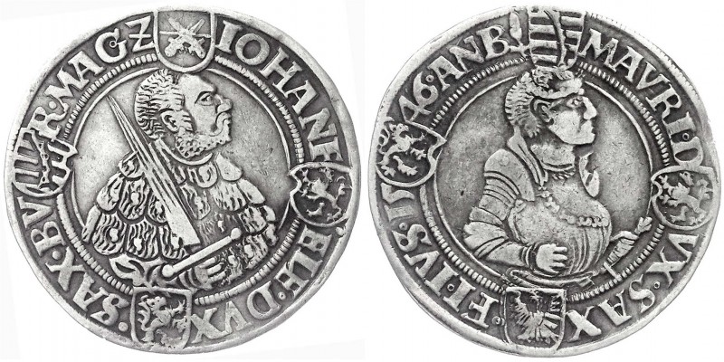 Sachsen-Kurfürstentum
Johann Friedrich und Moritz, 1542-1547
Taler 1546 Annabe...