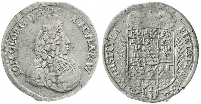 Sachsen-Eisenach
Johann Georg II., 1686-1698
2/3 Taler (Gulden) 1691, Eisenach...