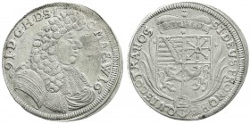 Sachsen-Römhild
Heinrich, 1680-1710
2/3 Taler 1691. Zeichnungs- und Interpunktionsvar.
vorzüglich