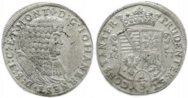 Sachsen- Neu-Weimar
Johann Ernst, 1662-1683
2/3 Taler (Gulden) 1677. gutes vorzüglich, kl. Schrötlingsfehler