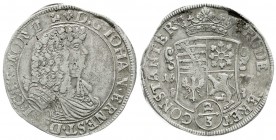 Sachsen- Neu-Weimar
Johann Ernst, 1662-1683
2/3 Taler (Gulden) 1677. sehr schön