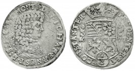 Sachsen- Neu-Weimar
Johann Ernst, 1662-1683
2/3 Taler (Gulden) 1677. sehr schön, leicht justiert