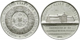 Schlesien-Breslau, Stadt
Zinnmedaille 1852 v. Junker, a.d. Ausst. schles. Gewerbserzeugnisse in Breslau. 53 mm
vorzüglich