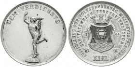 Schleswig-Holstein-Kiel
Stadt
Silbermedaille 1894. Ausstellung für Volksernährung. 33 mm; 13,59 g.
vorzüglich