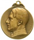 Drittes Reich
Tragbare, einseitige Bronzemedaille o.J. von Bija. Büste Hitler l. 26 X 30 mm.
sehr schön/vorzüglich