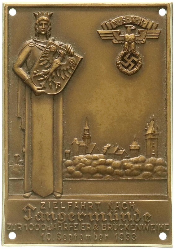 Drittes Reich
Einseitige, rechteckige Bronze-Kühlerplakette 1933 der NSKK. Ziel...