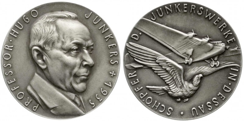 Luftfahrt und Raumfahrt
Silbermedaille von Karl Goetz 1935 auf Hugo Junkers und...