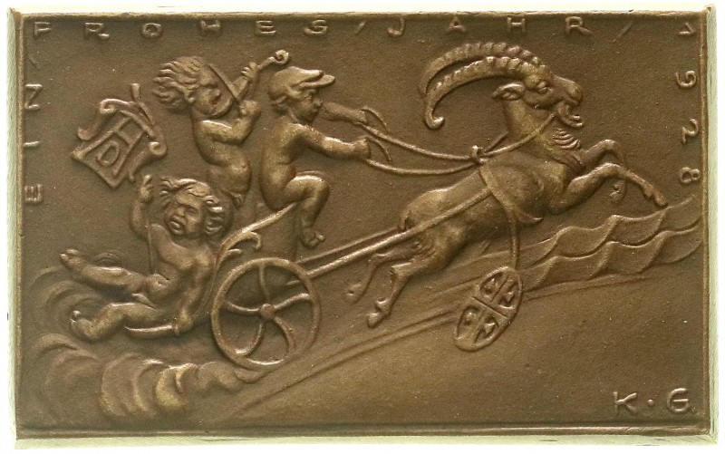 Münchner Medailleure
Karl Goetz
Einseitige, rechteckige Bronzegussplakette 192...