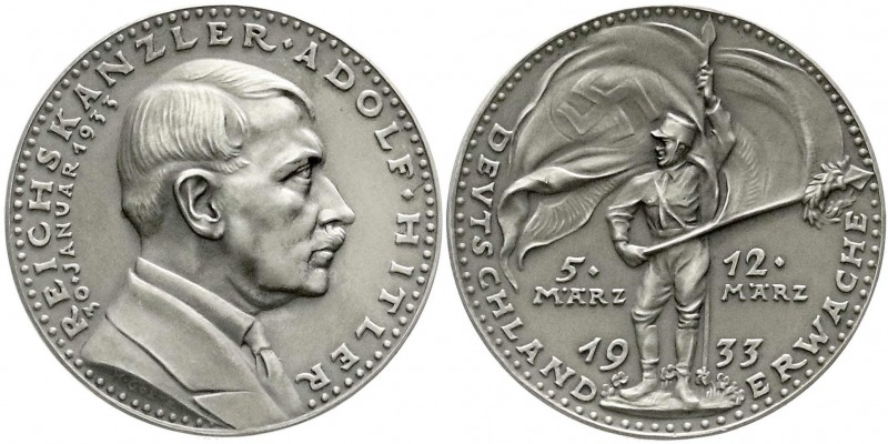 Münchner Medailleure
Karl Goetz
Silbermedaille 1933 Reichskanzler Adolf Hitler...