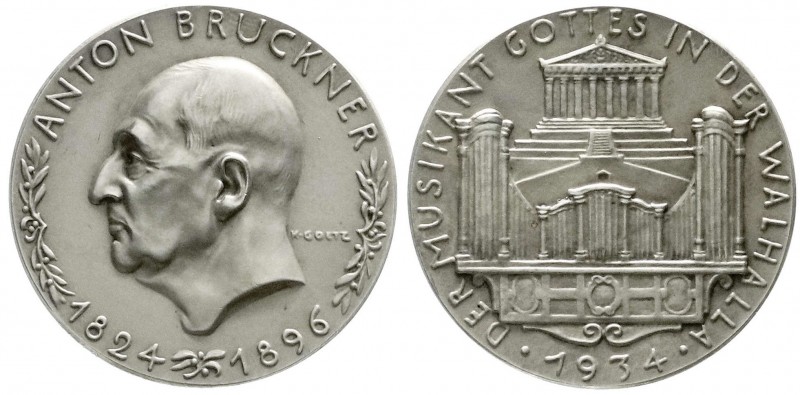 Münchner Medailleure
Karl Goetz
Silbermedaille 1934 auf Anton Bruckner. 36 mm;...