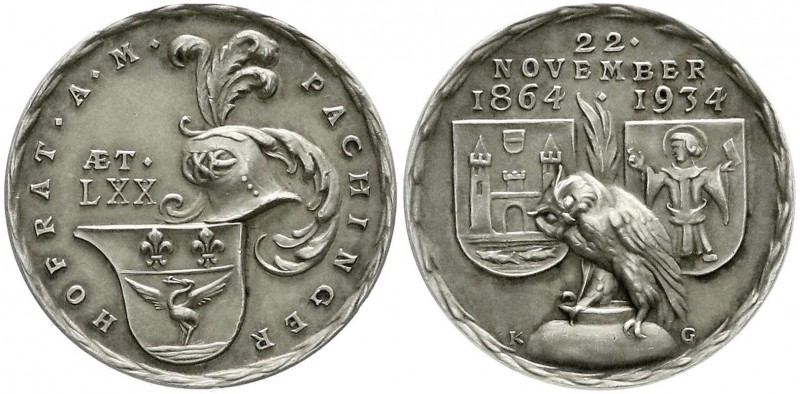 Münchner Medailleure
Karl Goetz
Silbermedaille 1934 a.d. Numismatiker und Hofr...