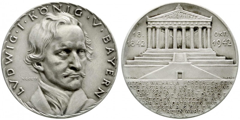 Münchner Medailleure
Karl Goetz
Silbermedaille 1942. Ludwig I., König von Baye...