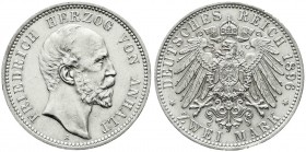 Anhalt
Friedrich I., 1871-1904
2 Mark 1896 A. gutes vorzüglich