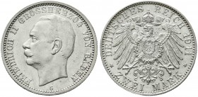 Baden
Friedrich II., 1907-1918
2 Mark 1911 G. vorzüglich