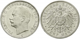 Baden
Friedrich II., 1907-1918
5 Mark 1913 G. vorzüglich/Stempelglanz