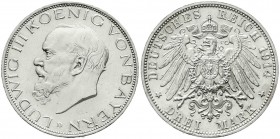 Bayern
Ludwig III., 1913-1918
3 Mark 1914 D. Polierte Platte, kl. Kratzer und etwas berieben