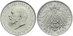 Bayern
Ludwig III., 1913-1918
3 Mark 1914 D. fast Stempelglanz