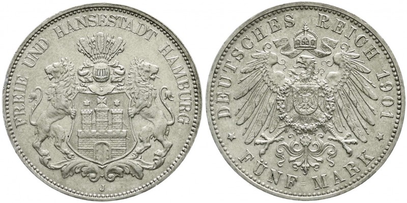 Hamburg
5 Mark 1901 J. vorzüglich