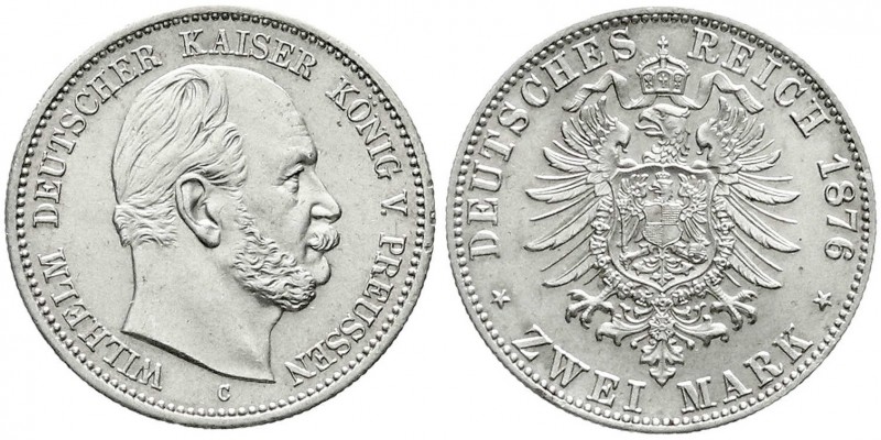 Preußen
Wilhelm I., 1861-1888
2 Mark 1876 C. fast Stempelglanz, min. Randfehle...