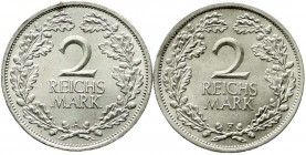 Kursmünzen
2 Reichsmark, Silber 1925-1931
2 Stück: 1926 A und F. beide prägefrisch/fast Stempelglanz